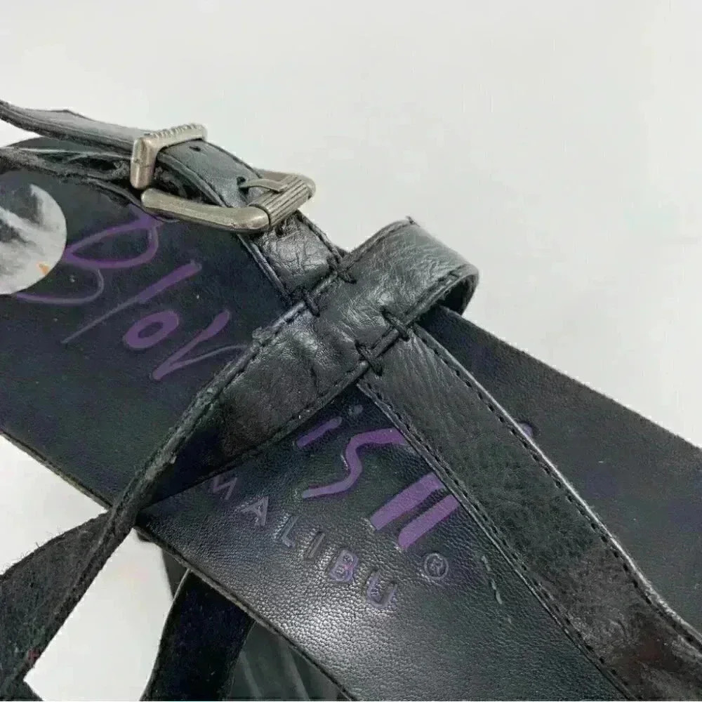 Blowfish womens sandals size 7 black faux leather boho Bohemian festival - Picture 11 of 13
